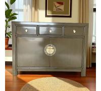 OPIUM OUTLET Commode chinoise Asia Sideboard armoire orientale meubles asiatiques vintage buffet armoire de mariage entièrement montée marron