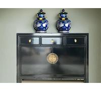 OPIUM OUTLET Commode chinoise Asia Sideboard armoire orientale meubles asiatiques vintage buffet armoire de mariage entièrement montée noir