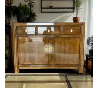 OPIUM OUTLET Commode chinoise Asia Sideboard armoire orientale meubles asiatiques vintage buffet armoire de mariage entièrement montée marron