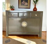 OPIUM OUTLET Commode de mariage Asia entièrement assemblée style vintage, oriental, asiatique, chinois, muddy-Brown