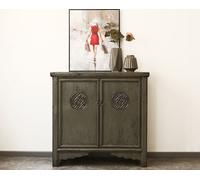 OPIUM OUTLET Commode Sideboard Armoire de mariage Meuble en bois chinois asiatique oriental vintage colonial sculptures gris foncé