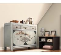 OPIUM OUTLET Commode Sideboard vintage gris clair-beige Armoire Meuble oriental chinois antique Style campagnard, Armoire Buffet Shabby Chic