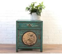 OPIUM OUTLET Meuble de chevet en bois commode console chinoise asiatique meuble de mariage oriental style vintage style ancien