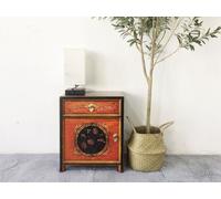OPIUM OUTLET Meuble de chevet en bois commode console chinoise asiatique meuble de mariage oriental style vintage style ancien