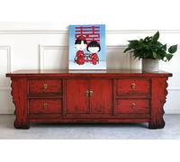 OPIUM OUTLET Meuble meuble commode chinois asiatique oriental, entièrement assemblé