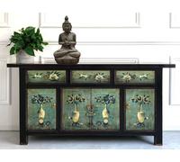 OPIUM OUTLET Meuble meuble commode chinois asiatique oriental, entièrement assemblé