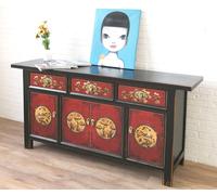 OPIUM OUTLET Meuble meuble commode chinois asiatique oriental, entièrement assemblé