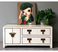 OPIUM OUTLET Meuble meuble commode chinois asiatique oriental, entièrement assemblé