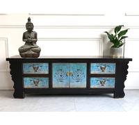 OPIUM OUTLET Meuble meuble commode chinois asiatique oriental, entièrement assemblé