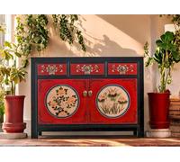 OPIUM OUTLET Meuble meuble commode chinois asiatique oriental, entièrement assemblé