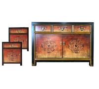 OPIUM OUTLET Meuble meuble commode chinois asiatique oriental, entièrement assemblé
