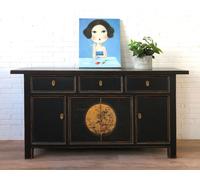 OPIUM OUTLET Meuble meuble commode chinois asiatique oriental, entièrement assemblé