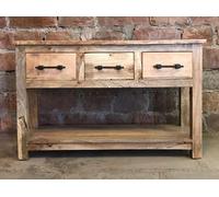 OPIUM OUTLET Meubles Commode Buffet Armoire en bois massif asiatique indien naturel style campagnard L x l x H : 120 cm x 40 cm x 78 cm
