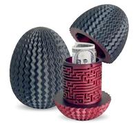 OPIURVY Boîte à Casse Tête Labyrinthe Ovale Boîte de rangement labyrinthe pour œufs de Pâques Coffret Mystère 3D pour Ranger Argent et Cadeaux, Jeu de Réflexion Réutilisable pour Adulte (Noir-rouge)