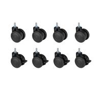 OPLITE - 8 roulettes pivotantes noir pour cockpits de course GTR S8 et S8 Elite