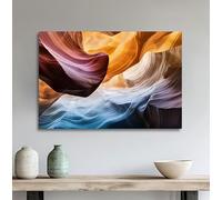 OPLKJHGF Tableau abstrait sur toile représentant des vagues de grès dans un canyon, paysage naturel imprimé, décoration intérieure (60 x 80 cm/cadre intérieur)