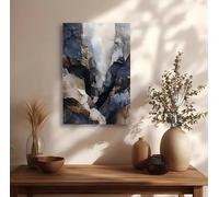 OPLKJHGF Toile murale à texture rocheuse superposée, impression abstraite aux tons sombres et feutrés, décoration contemporaine et mystérieuse (70 x 100 cm/sans cadre)