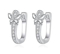 OPLYKE Boucles d'oreilles créoles en argent sterling 925 avec œil maléfique/pierre de lune/étoile de David/Celti/Libellule/Oxyde de Zirconium, 15*7mm, Argent sterling, Zircone cubique