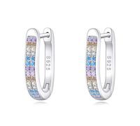 OPLYKE Boucles d'oreilles créoles en argent sterling 925 avec œil maléfique/pierre de lune/étoile de David/Celti/Libellule/Oxyde de Zirconium, Argent sterling, Zircone cubique