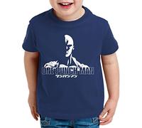 OPM Saitama Camiseta pour Enfants Saitama Punch One Anime Manga, Kinder T-Shirt Größe:152-164 (12-14 Ans), Kinder Farben:Bleu foncé