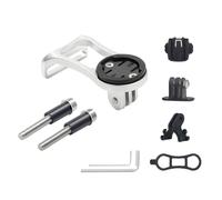 OPMUYER Support avant pour ordinateur de vélo, support de vélo pour Wahoo Elemnt Bolt, Elemnt Mini, caméra d'action GoPro et lumières de vélo (argenté)