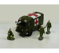 OPO 10 Ambulance Militaire 1/43 Compatible avec Renault 1000Kgs R2087 + 3 Infirmiers de l'armée française de la Guerre d'Algérie (ref: C01)