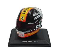 OPO 10 - Casque de Formule 1 Compatible avec Ferrari F1 : Carlos Sainz jr. Ferrari #55 3rd Italian GP 2023 - échelle 1/5 Spark - CAS83