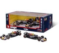 OPO 10 Coffret de 2 Voitures Formule 1 Compatible avec Red Bull Max Verstappen #1 & Sergio Perez #11 Formule 1 Champion du Monde 2024 échelle 1/43 Bburago 38173