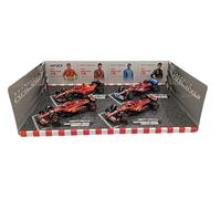 OPO 10 - Coffret de 4 Voitures Formule 1 Compatible avec Ferrari Charles Leclerc Saison 2023-2024 échelle 1/43 Bburago 36848