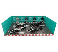 OPO 10 - Coffret de 4 Voitures Formule 1 Compatible avec Mercedes-AMG Petronas Lewis Hamilton 2019-2024 échelle 1/43 Bburago 38093