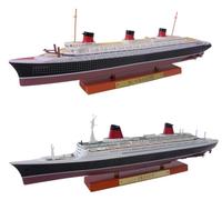 OPO 10 - Ensemble de 2 Répliques Miniatures des Plus célèbres Paquebots transatlantiques français Le Normandie + Le France échelle 1/1250 Soit 25 cm - PA4