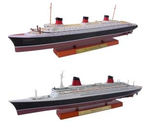 OPO 10 Ensemble de 2 Répliques Miniatures des Plus célèbres Paquebots transatlantiques français Le Normandie + Le France échelle 1/1250 Soit 25 cm - PA4