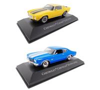OPO 10 - Ensemble de 2 Voitures Miniatures 1/43 Compatible avec Chevrolet Camaro 1970 + Chevelle SS 454 1970 - ACL02