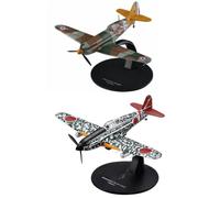 OPO 10 - Lot de 2 Avions de Combat 1/72 Compatible avec DEWOITINE D.520 + Kawasaki Ki61 - NG18 - G08+G37