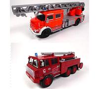 OPO 10 - Lot de 2 camions de Pompiers 1/43 Compatible avec Mercedes-Benz L1519 + BERLIET FF 6x6 (P4+P11)