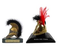 OPO 10 - Lot de 2 Casques Miniatures Napoléon Officier 1811 + Casque de Pompiers 2nd Empire 1852