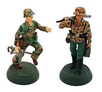 OPO 10 - Lot de 2 Soldats de Plomb échelle 1/32 54mm : Figurines WW2 Marine USA US Army vs Soldat Wehrmacht Allemagne - Almirall Palou LSOL7