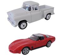 OPO 10 - Lot de 2 Voitures Miniatures Compatible avec Chevrolet Corvette et Stepside échelle 1:64 3 inches 7,5cm Welly LSUP1