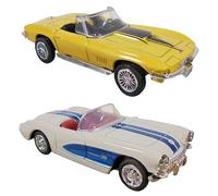 OPO 10 - Lot de 2 Voitures Miniatures compatibles avec Chevrolet Corvette 1957 et 1967 échelle 1/43 City Cruiser New Ray - LUD1