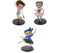OPO 10 - Lot de 3 Figurines Compatible avec Betty Boop Danse USA : Rock + Country + Madison - Hauteur 12cm - LBB2
