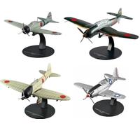 OPO 10 - Lot de 4 Avions de Combat Japonais WW2 1/72 Compatible avec Mitsubishi + Aichi + Kawasaki - G10+14+19+77 - NG31