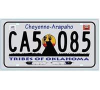 OPO 10 - Plaque D' IMMATRICULATION de Voiture USA - réplique en métal : Oklahoma Cheyenne Arapaho (N43)