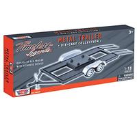 OPO 10 - Remorque 1/18, Plateau, Porte-Auto pour Transport de Voiture, avec Double essieu, en métal, Motormax - 76009