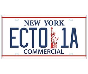 OPO 10 - Réplique de la Plaque d'immatriculation en métal de la Voiture ECTO 1 Compatible avec Cadillac 1959 Blanche du Film Ghostbusters (57)