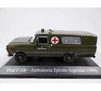 OPO 10 - Voiture 1/43 Compatible avec Ford F-100 1969 Ambulance armée de l'air Argentine (SA15)