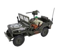 OPO 10 - Voiture Miniature Compatible avec Jeep Willys US Army avec Pilote ET Mitrailleuse 1/43 CARARAMA - 813018