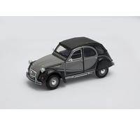 OPO 10 - Voiture Miniature Welly à l'échelle 1/24, Compatible avec Citroen 2cv 6 Charleston Bicolore Grise et Noire - 24009-Gris