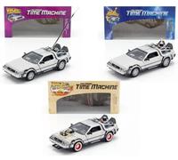 OPO 10 - Welly - Lot des 3 Voitures Delorean des Films Retour vers Le Futur - échelle 1:24 (Ref: L3)