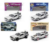 OPO 10 - Welly - Lot des 4 Voitures Delorean des Films Retour vers Le Futur - échelle 1:24 (Ref: L4)