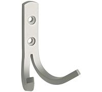 OPO Grimme 75091147 Cygni Crochet pour manteau à 2 crochets - Largeur : 55 mm - Hauteur : 79 mm - Crochet porte-manteau en aluminium naturel anodisé argenté